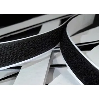 Zip Galanterie Suchý zip stříhaný samolepící 20 cm 20 cm černá