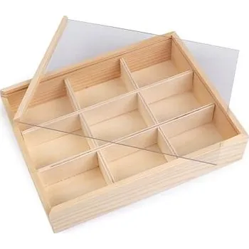 Organizér galanterie Dřevěný box (organizér) s posuvným víkem
