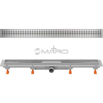 Odvodňovací žlab Chuděj Žlab podlahový do prostoru, plastový, boční odpad 40 mm, včetně nerezové mřížky Basic 650 mm, lesk, CH 650 B