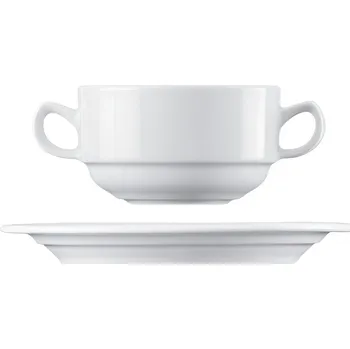 Lilien | Šálek s oušky na polévku s podšálkem, bílý, 340 ml, Mirabell