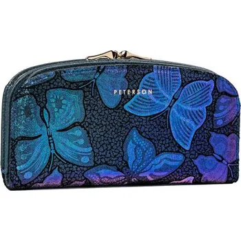 Peněženka Kožená peněženka PETERSON BLUE METALIC Peterson PTN 42123-ONBF modrý