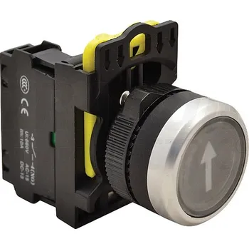 tlačítko Tracon NYK3-P4 Tlačítkový spínač s popisemčerný ( bílá šipka ) 1×NO, 5A/230V AC-15, IP65 (Tracon NYK3-P4)