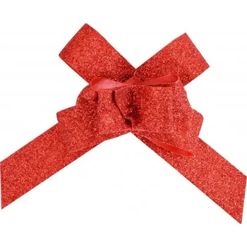 Santex Dekorační mašle - glitrované 10 ks Barva: Červená