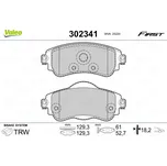 Sada brzdových destiček, vždy 4 kusy v sadě VALEO 302341