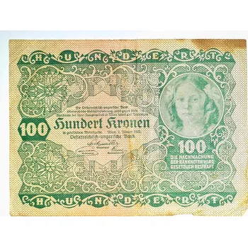 Poštovní známka 100 Kronen 1922 - Rakousko-Uhersko, bankovka