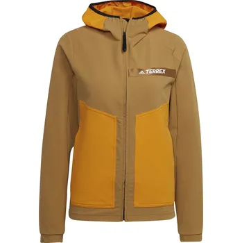 Dámská softshellová bunda Dámská sportovní bunda adidas MT SOFTSH JKT W hnědá GQ2901 - S | UK 11,5 | US 12