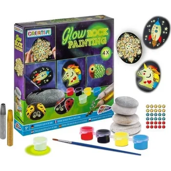 kreativní sada MALOVÁNÍ NA KAMÍNKY - SVÍTÍCÍ VE TMĚ