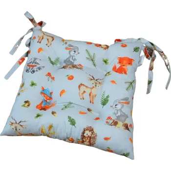 Podsedák Šatoli.cz Podsedák na školní židli 33x33 cm Lesní zvířátka na šedé