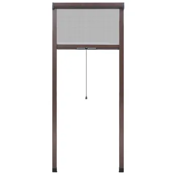 Síť proti hmyzu Stahovací síť na okna proti hmyzu 60 x 150 cm hnědý rám/černá