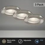 LED zápustné osvětlení Briloner IP65 GU10 3x5 W 400 lm 3000 K matný chrom set