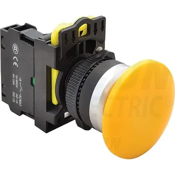 tlačítko Tracon NYG3-MY Hřibové tlačítko, žluté 1×NO, 5A/230V AC-15, 40mm, IP65 (Tracon NYG3-MY)