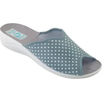 Dámské pantofle Dámské pantofle přezůvky ADANEX Silvia 28032 šedé puntíkované otevřená špička velikost: 41