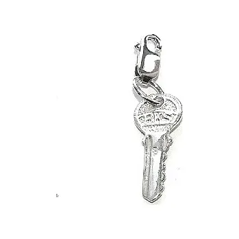 Přívěsek Stříbrný přívěsek klíč , karabina - P877 kar (Stříbrný klíček s karabinou)