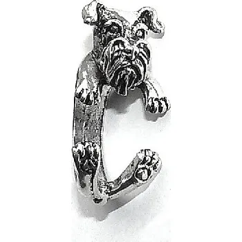 Prsten Stříbrný prsten pes knírač - DN125 (Stříbrný knírač prsten)