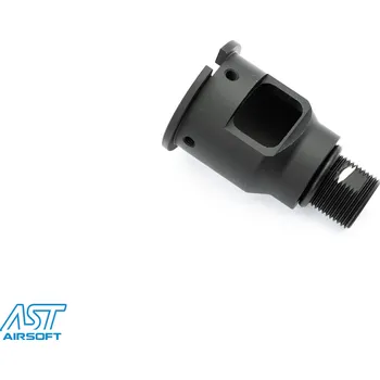 Airsoft Maple Leaf ML CNC adaptér vnější hlavně 14- mm CCW pro GHK M4 / AR-15 GBB - Černá