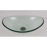 Umyvadlo na desku DEVENTER 55×37×16 cm oválné skleněné čiré OLKLTG108