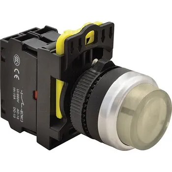 tlačítko Tracon NYK3-HLW Výstupní podsvětlený tlačítkový spínač, bílý 1×NO, 5A/230V AC-15, IP42, LED 230V AC/DC (Tracon NYK3-HLW)