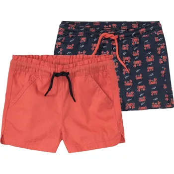 Chlapecké kraťasy lupilu® Dívčí / Chlapecké šortky, 2 kusy (98/104, námořnická modrá / korálová)