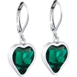 Ellami VERONA 1850-1 Visací náušnice se smaragdovým srdcem Ellami