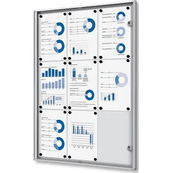 Vnitřní uzamykatelná vitrína stříbrná - vnitřní hloubka 12mm, Formát: 9 x A4 SCXS9xA4