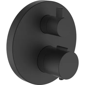 Vodovodní baterie Laufen Twinplus vrchní sada podomítkové sprchové termostatické baterie, pro Simibox a Simibox Light, PVD titan černý mat HF905474428000