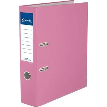 Pákový pořadač "Basic", růžová, 75 mm, A4, s ochranným spodním kováním, PP/karton, VICTORIA