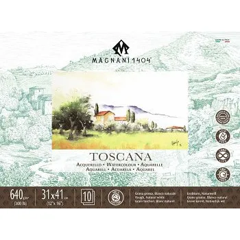 Blok Akvarelový blok Magnani Toscana 31x41cm 640g 100% bavlna (Akvarelový blok Magnani Toscana 31x41cm 640g 100% bavlna)