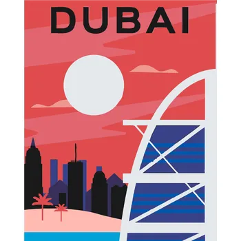 Malování podle čísel - Dubai Velikost: 30x40cm, Rámování: Pouze srolované plátno