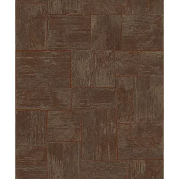 Tapeta Geometrická vliesová tapeta na zeď, hnědo-červená, SPI301, Spirit of Nature, The Texture Book, Khroma by Masureel