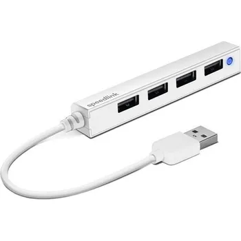 Počítačové příslušenství USB-HUB "Snappy Slim", bílá, 4 porty, USB, 2.0, SPEEDLINK