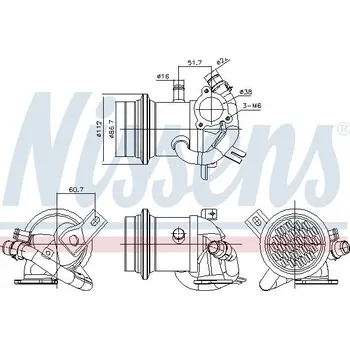 Palivový chladič Chladič, recirkulace spalin NISSENS 989424