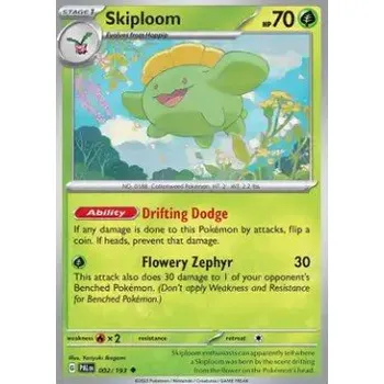 Volný čas Pokémon PAL 002/193 Skiploom - Paldea Evolved Stav: Near Mint, Verze: NORMAL