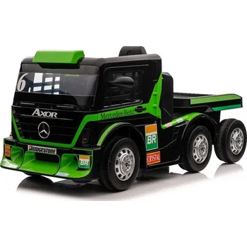 Dětské elektrovozidlo Mamido Dětský elektrický kamion Mercedes Axor LCD MP4 s návěsem zelený