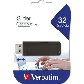USB flash disk 32GB USB Flash 2.0 "Slider", VERBATIM, černý
