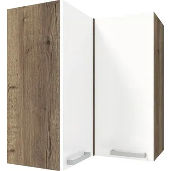 Kuchyňská skříňka Rohová kuchyňská skříňka horní BASIC H 60 R dub halifax/biela lesk