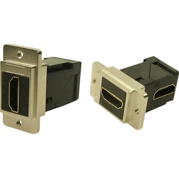 Elektrická zásuvka Cliff CP30753M3 HDMI adaptér zásuvka, vestavná niklová, černá 1 ks