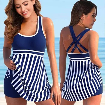 Dámské plavky Dámské plavky dvojdílné "Plus Size" tankini Barva: modrá (8346-blue), Velikost: 6XL