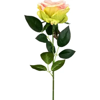 umělá květina Růže velkokvětá světle růžová 66 cm (137219 001 K04223 růže sv.růžová)