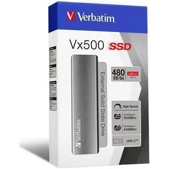 Pevný disk SSD "Vx500", šedá, 480 GB, USB 3.1, VERBATIM 47443