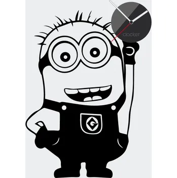 Samolepící dekorace Clocker Nalepovací hodiny Minion Barva ciferníku: Černá