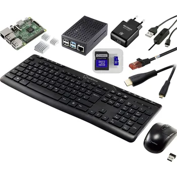 Klávesnice TRU COMPONENTS Pro Set Raspberry Pi® 2 B 1 GB 4 x 0.9 GHz vč. napájecího zdroje, vč. pouzdra, vč. chladicího tělesa, vč. HDMI(TM) kabelu, vč. klávesnice, vč. myši
