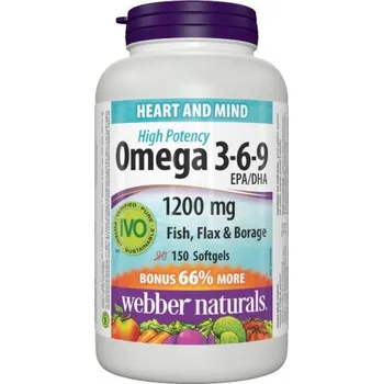 Přírodní produkt Webber Naturals Omega 3-6-9 High Potency 1200 mg 150 cps.