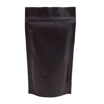 Uzatvárateľné ZIP vrecko Doypack | matný čierny | s AL vrstvou - 500 ml