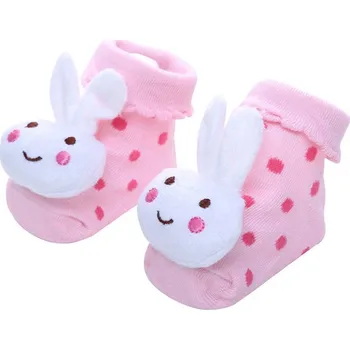 Ponožky pro miminka TopQ se zajíčkem světle růžové