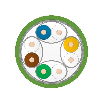 Síťový kabel UM10-Cca-1000GN Kabel S/FTP, kat. 7, AWG23, LSZH Cca s1a d0 a1 , 1000m cívka, zelený