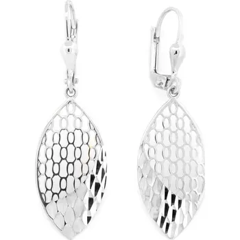 Náušnice Leru Zlaté visací náušnice bílé 32841