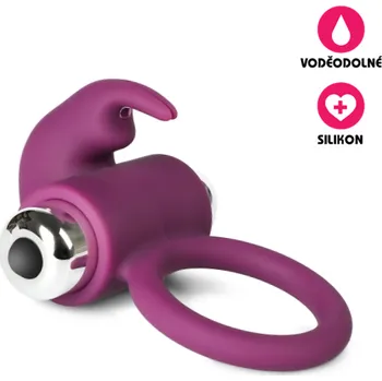 VšeNaSex.cz Vibrační erekční kroužek Silicone Rabbit fialový