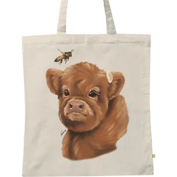 Nákupní taška BIO plátěná taška s potiskem Chlupatá Kravička