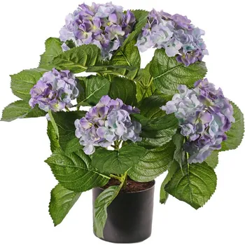 umělá květina Umělá květina Hortenzie modrá luxe v květináči, 36cm