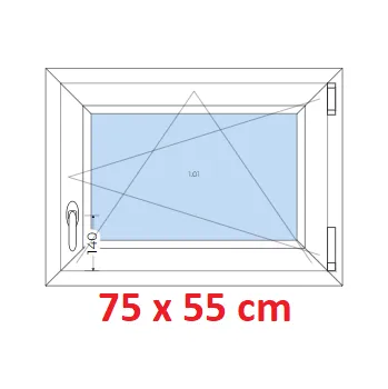 Okno Soft Plastové okno 75x55 cm, otevíravé a sklopné